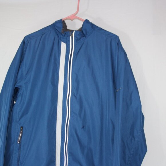 Nike Men's Windbreaker Jacket Clima-Fit Full Zip Size L Blue Reflector - Picture 3 of 8